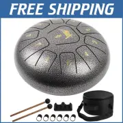 Titanium Alloy 10" Steel Tongue Drum with Mallets & Healing Music Accessories