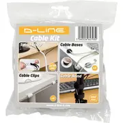 D-Line 11-piece Cable Tidy Organiser Kit (White)