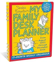 Sandra Boynton's My Family Desk Planner 17-Month 2023-2024 Weekly/Monthly Organizer Calendar