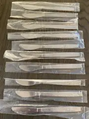 United Airlines Abco Stainless Flatware Fish Scale Pattern Knives New Set of 10