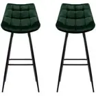 Artiss Velvet Barstool Green 2pk