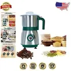 Powerful Electric Spice Grinder with 3 Stainless Steel Blades & Filter – Green