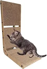 Cardboard Cat Scratcher, L Shaped Cat, Scratch Board, 15.35x10.24x23.62 Inches, Vertical Wall Mounted Relaxation Pad for Indoor Cats and Small Pets, Furniture Alternative