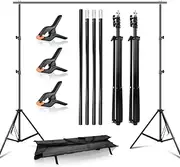 YISITONG Photo Video Studio Backdrop Stand 10ft Adjustable Portable Background Stand Backdrop Support System Kit with Carry Bag