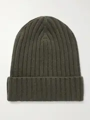 [Arch4] Arch4 - Megan Ribbed Cashmere Beanie - Army green - One size One size Green