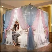 Bed Canopy Mosquito Net for 1.8m/6ft Bed, Dust-Proof Bed Canopy for Girls' Bedroom, Floor-to-Ceiling Mesh Bed Curtain (Color : Style 3, Size : 180x220x200cm)