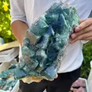 11.2lb NATURAL Green Cube FLUORITE Quartz Crystal Cluster Mineral Specimen heali