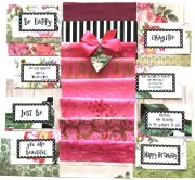 Junk Journal Scrapbooking Fabric Kit, Scrapbook Paper Kit, Quotes, 30 Items