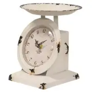 Farmhouse White Old Town Scale Clock, Vintage Style