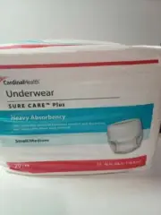 4 x 20 ct Cardinal health Sure Care Plus Protective Underwear Small / Medium