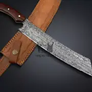 17'' Long Handmade Damascus Steel Full Tang Bread Slicer Outdoor/ Indoor Kitchen
