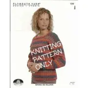 NWT Plymouth Yarn Design 1230 Boku Reverse Rib Pullover Sweater Knitting Pattern