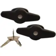 ARE - Black Screw Mount T Handle - Pair (keyed alike)