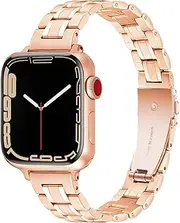 Vamyzji Metal Band Compatible with Apple Watch Band Ultra 49mm 45mm 44mm 42mm 41mm 40mm 38mm for Women Men, Stainless Steel Slim Metal Apple Watch Band for iWatch SE Series 10 9 8 7 6 5 4 3 2 1