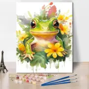 TUMOVO Paint by Numbers for Adults Beginner, Cute Frog Baby with Flowers Kids Pa