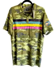 Buffalo David Bitton Polo Shirt Size Large Army Green Collared NWT Men's