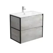 Fienza Joli Amato 750 Bathroom Vanity Wall Hung Vanity Matte Black Frames JOL75B