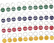 TEHAUX 40pcs Numbered Sauna Hand Tags with Key Rings: Durable Double-Sided Metal Id Label Tags for Spa Locker Bathhouse and Storage - Identification Key Tags