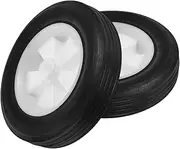2 Solid Rubber Casters for Lawn Mower Garden Machine Generator Hand Truck Wheels Replacement Mute