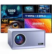 4K Projector with Wifi 6 & Bluetooth 5.3, REPABOW 1200 ANSI Native