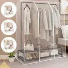 Garment Rack Cover Clear Clothing Rack Cover with Zipper Reusable Clothes Go❀