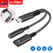 USB-C to 3.5mm Earphone AUX Jack Fast Charge Splitter For Samsung HUAWEI OPPO