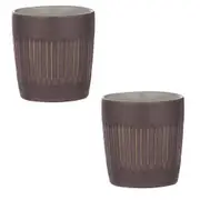2pc Ladelle Carve 300ml Tumbler Glaze Stoneware Water Drink Tea Cup/Mug Mulberry