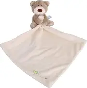 Kisangel Soft Toy for Newborns Baby Comforter Sensory Toys Plush Animal Dolls Bibs for Toddlers (Bear)