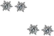 [SHERCHPRY] 2pcs Christmas Snowflake Earring Design Fashion Jewelry Diamond Snowflake Earring Decorations for Occasions