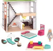 Battat Lori Dolls Lori's Loft Dollhouse 1/12 Scale Apartment Furniture