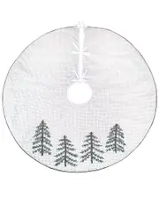 HGTV 52in Tree Skirt with Tree Embroidery