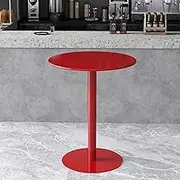 Outdoor Bistro Table, Round Cocktail Bar Table with Metal Base, Counter Height Table for Kitchen, Dining Room, Living Room, Pedestal Side Table, Sofa End Table(48x62cm)
