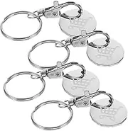 DOITOOL 4Pcs Trolley Tokens Portable Key Ring Token Pendant for Shopping Carts Trolley Remover Keychain Easy to Use Resistant