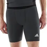 [adidas] New Men's Jersey Compression Short Tights Dk Grey/Solid Grey Large