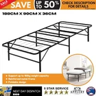 Single Size Folding Bed Frame Mattress Base Portable Metal Platform Camp