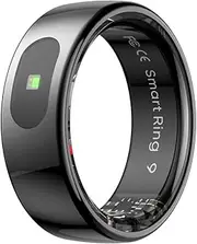 Touch Control Smart Ring | Sleep & Activity Tracking | Remote Photo Taking | Indicator Light | 5-7 Days Battery Life | Magnetic Charging Case | 5ATM Waterproof | Android 5.1 & iOS 8.0(Black, Size 12)