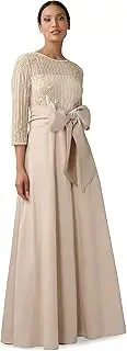 [Adrianna Papell] Women's Beaded Bodice Taffeta Gown