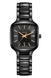 RADO True Square Bracelet Watch, 29mm in Black at Nordstrom One Size