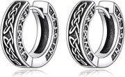 [NIFUNAO] Viking Celtic/Wolf/Skull Viking Earrings 925 Sterling Silver Vintage Hoop Earrings for Men Women Viking Jewelry Gifts