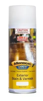 Bondall Monocel Gold MARINE GRADE STAIN & VARNISH Spray GLOSS- 300g JARRAH