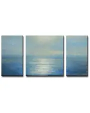 Ready2HangArt Coastal Sunrise 3pc Wrapped Canvas Wall Art by Norman Wyatt