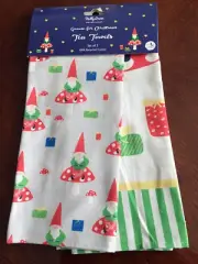 NEW Milly Green Christmas Gnome Elf Mushrooms Tea Towel Set Cute Cottagecore