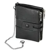 Double Zip Rfid Chain Wallet with Card Slots