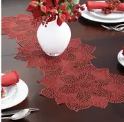 Benson Mills Poinsettia Decorative Centerpiece 13" X 36" ~ NEW!