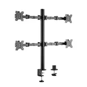 Brateck Quad Monitors Affordable Steel Articulating Monitor Arm Fit Most 17'-32' Up to 9kg per Screen Vesa 75x75/100x100 Arms and Stands - LDT33-C048