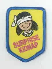 PATCH GSA Girl Scouts Surprise Kidnap Blindfold Peeking Yellow Blue