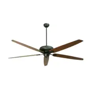 Byron Indoor AC Ceiling Fan - Black & Walnut/Mahogany Finish 178cm