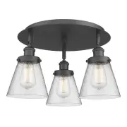 Innovations Lighting 916-3C-10-18 Cone Flush Cone 3 Light 18"W - Black