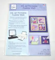 June Tailor Ink Jet Printable Fusible Web 6 Pcs 8.5x11 NEW Quilting Sewing