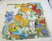 Hand Painted Needlepoint Canvas Needlework Needs to be pressed. roughly 12x12